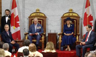 Le roi Charles III ouvre le Parlement en prononçant le discours du Trône. (Photo via X.)