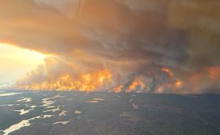Les feux de forêt font rage dans le nord du Manitoba. (Photo via X.)